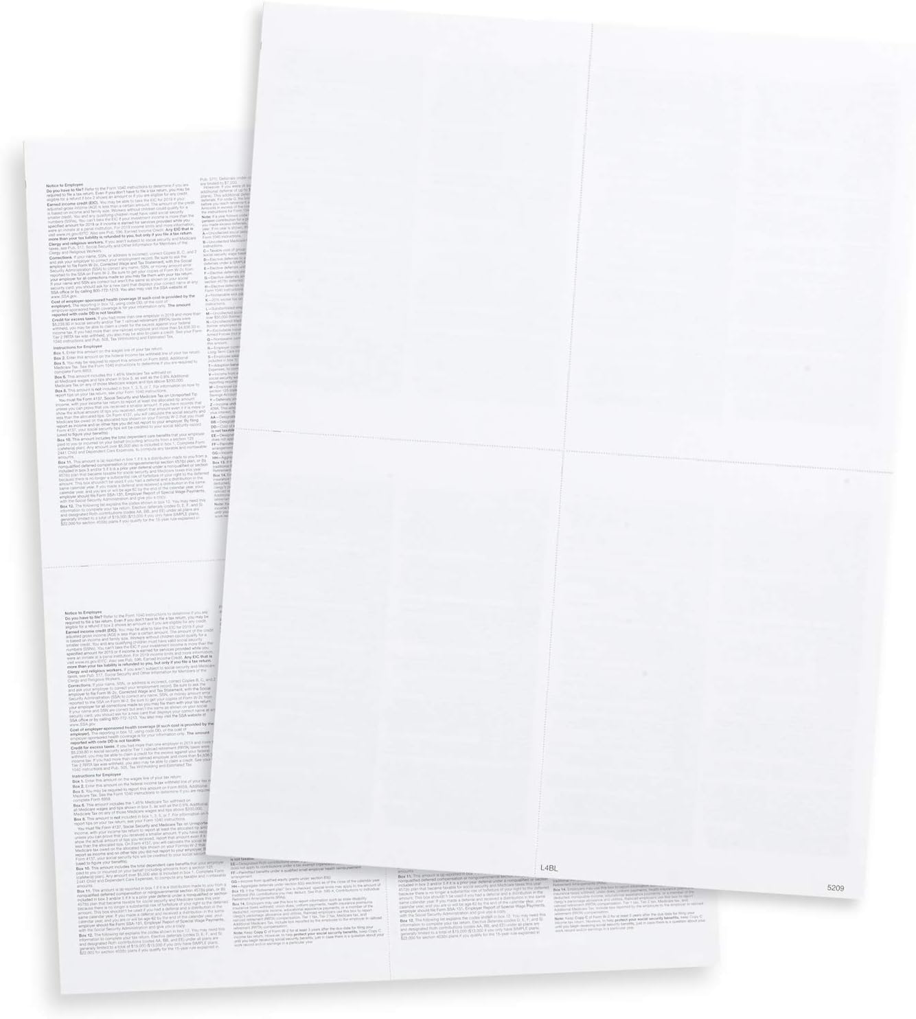 Blank W2 4 Up Tax Forms 2023,25 Employees kit, Instructions in Back of the Forms, Great for QuickBooks and Accounting Software, Idea for E-Filing, W2 4-Up 2023