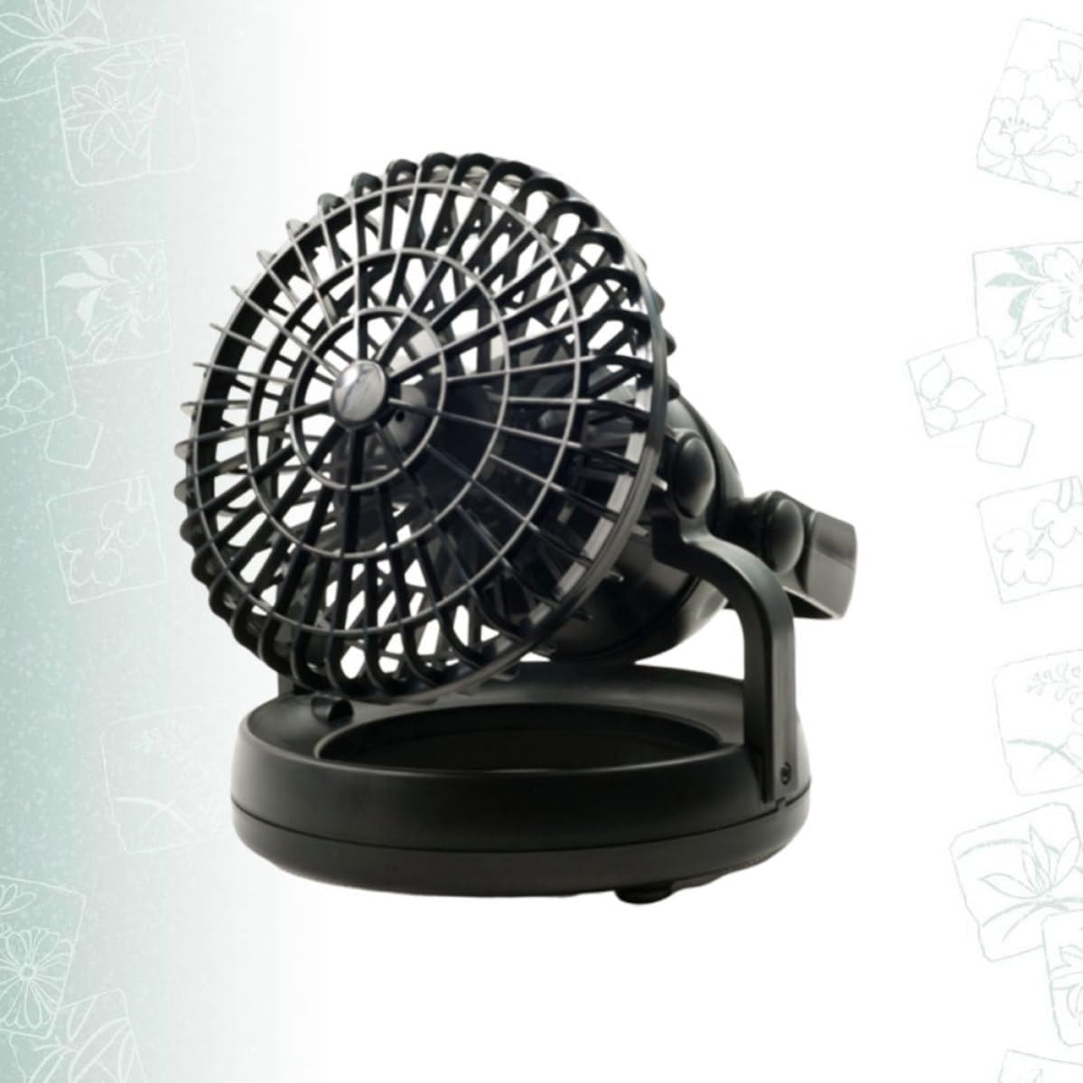 PRETYZOOM 2 in 1 Camping LED Light Fan with 18 Leds, USB Rechargeable Black Abs Tent Lamp and Fan for Outdoor Hiking, Portable Multi-functional Camping Accessory with Hook