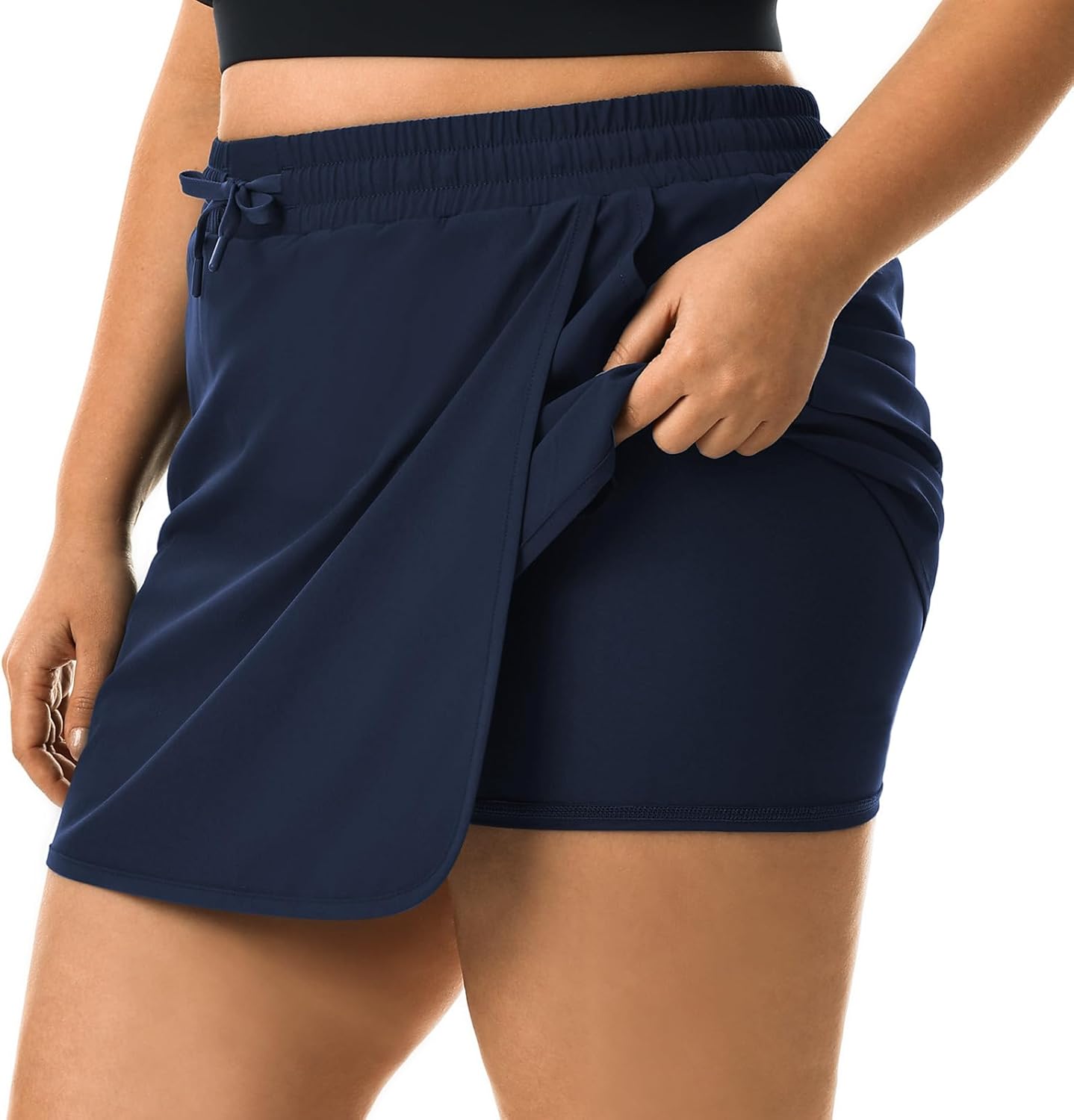 HOdo Plus Size Women's Tennis Skirt with Shorts Pockets Athletic Skorts Quick Dry Golf Active Skirts for Workout Sports 1X-5X - Image 2