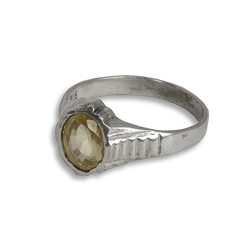 925 Sterling Silver Topaz Birthstone (Scorpio, Sagittarious) Finger Ring for Unisex