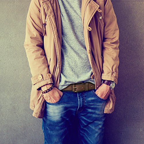 Timberland Cinto de couro casual masculino, Marrom, 40