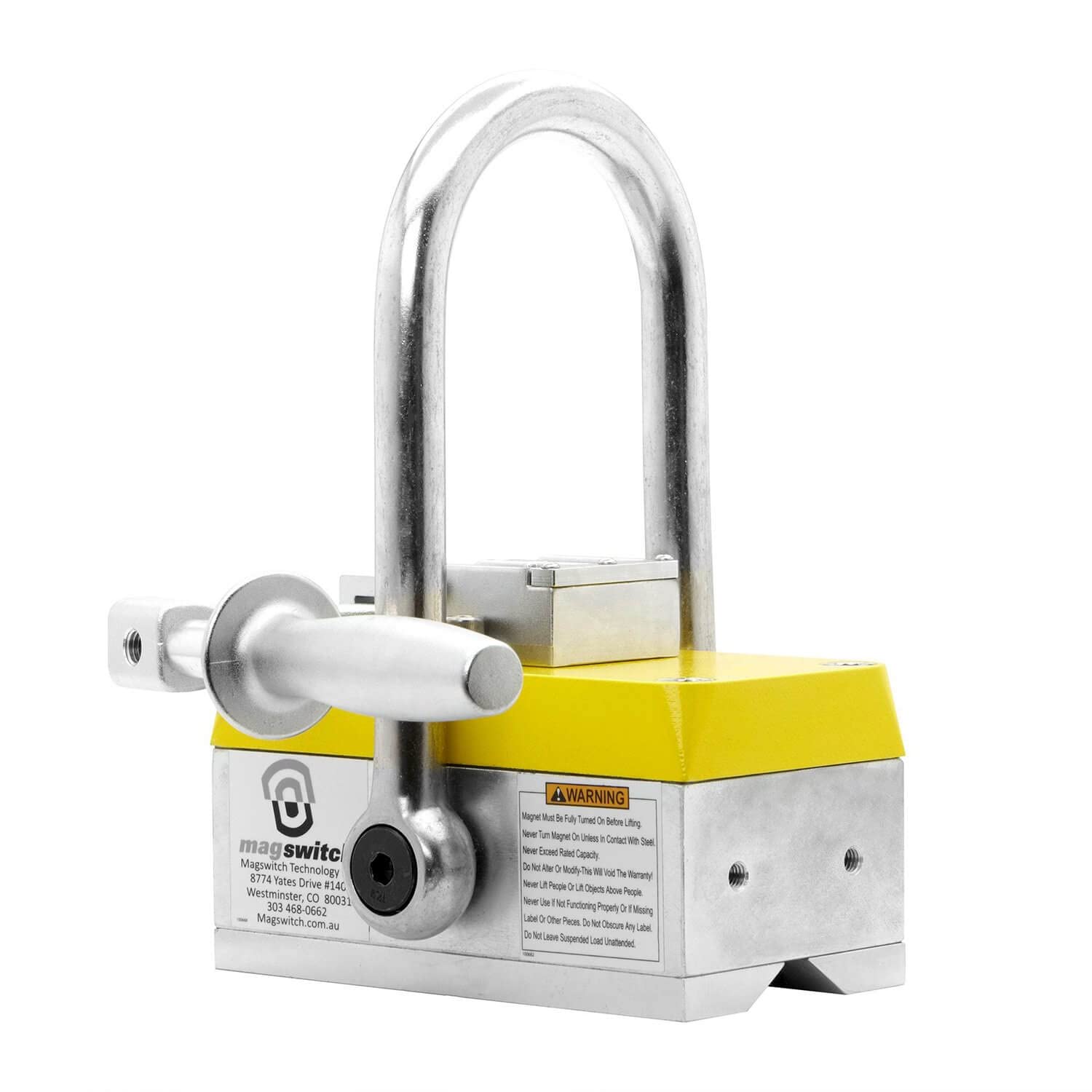 Magswitch 8100484 MLAY1000X2 Lifting Magnet, Pivoting Head, Heavy-Duty Lifting, Powerful Lift Hook, for Flat Steel and Porous Materials