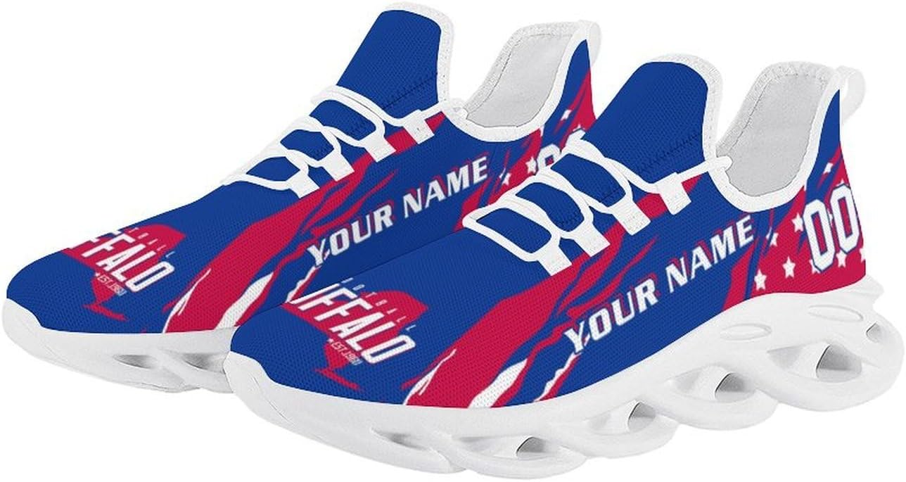 Custom Football Sneakers Personalized Breathable Fan Gift Add Name & Number Workout Athletic Gym Slip-on Shoes for Men Women - Image 3