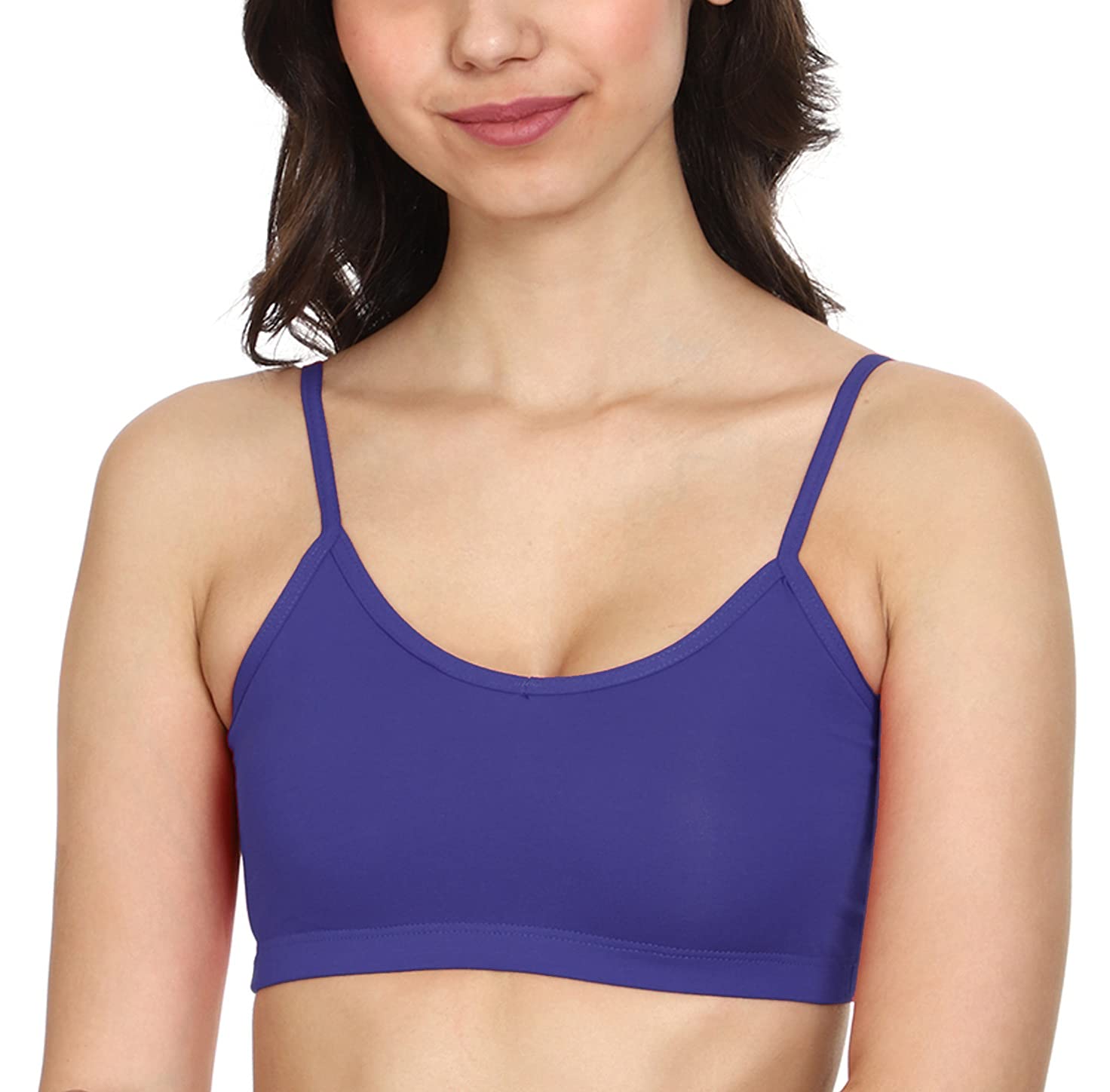 MyshaWomens Cotton Non-Wired Non-Padded Thinlace Everyday Sports Bra