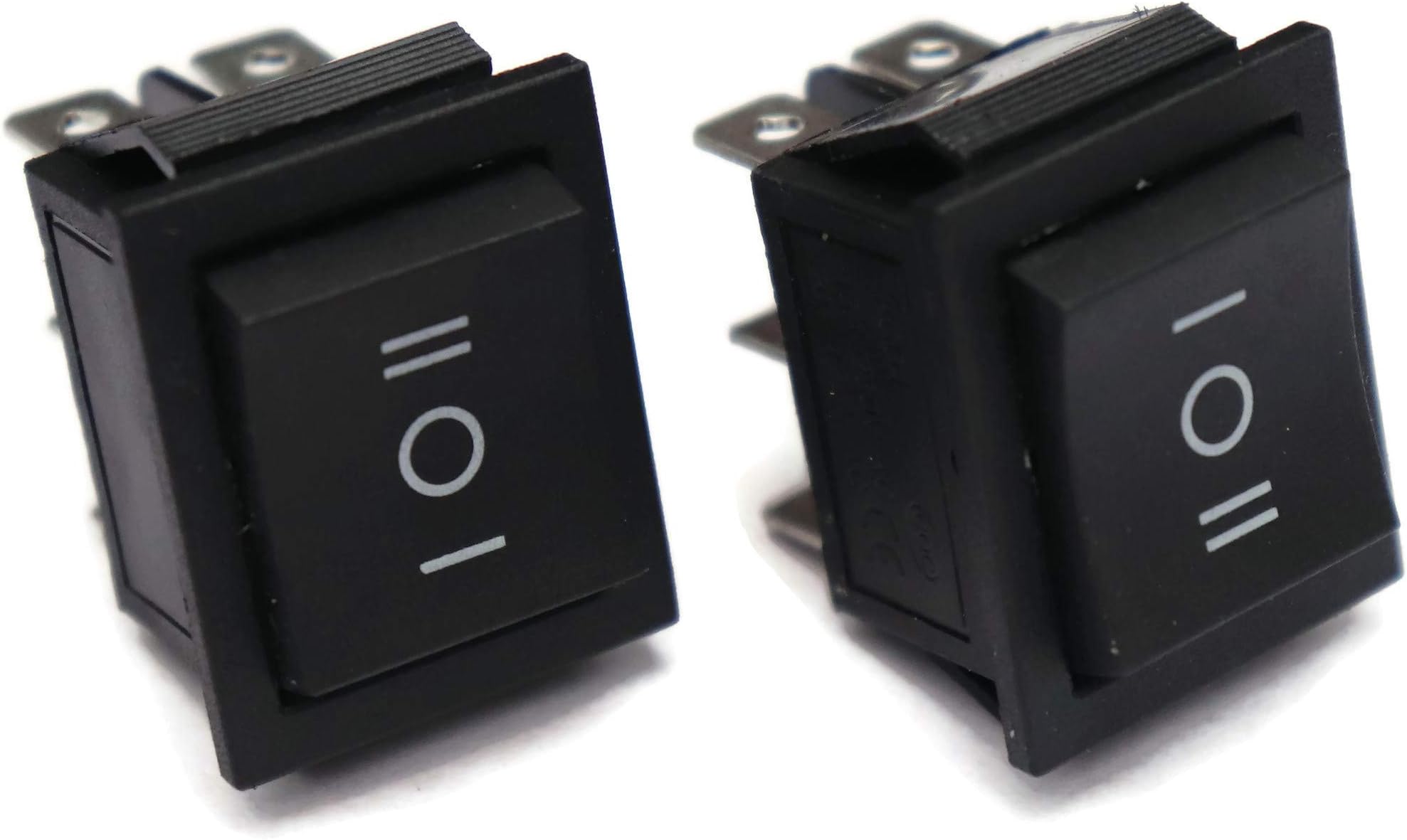 Electronic Spices Black Rocker Button switch DPDT 3 Position ON-Off-ON ...