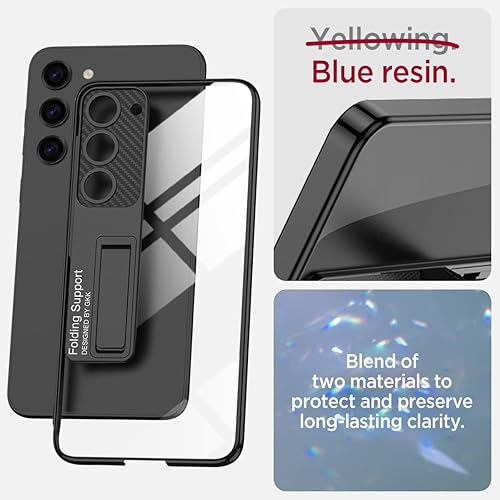 Miniatura 4 de Miimall Funda delgada para S24 Plus con soporte, protector completo elevado de la cámara, policarbonato duro, transparente, anti-amarillo, delgada,