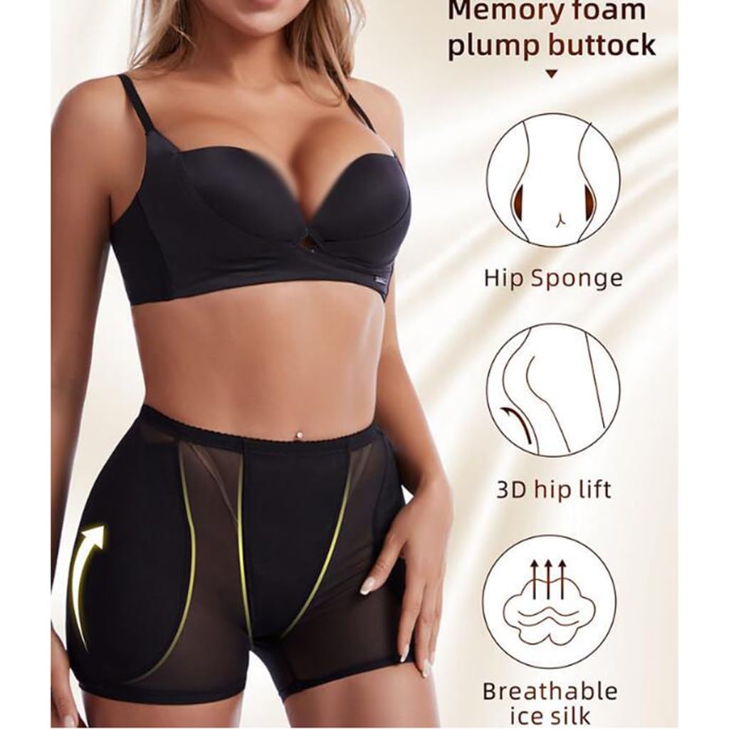 XYNSNDB Damska bielizna wyściełana Bezszwowe wkładki na buty Majtki wzmacniają Majtki kontrolne Hip Enhancer Wyjmowane 2 wkładki