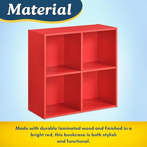 Miniatura 37 de Kings Brand Furniture - Katelyn - Estantería abierta de 4 cubos, organizador de almacenamiento de juguetes para niños (verde)