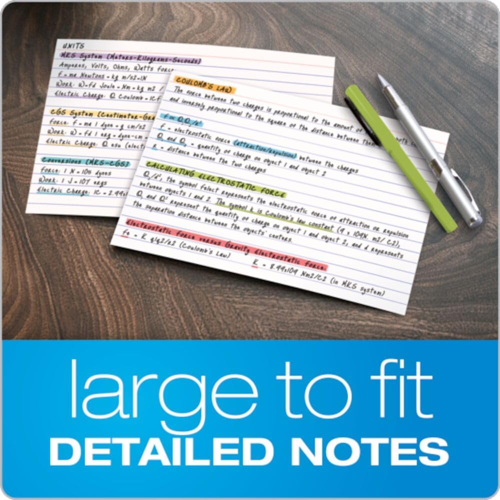Oxford Ruled Index Cards, 5" x 8", White, 100/Pack (51)