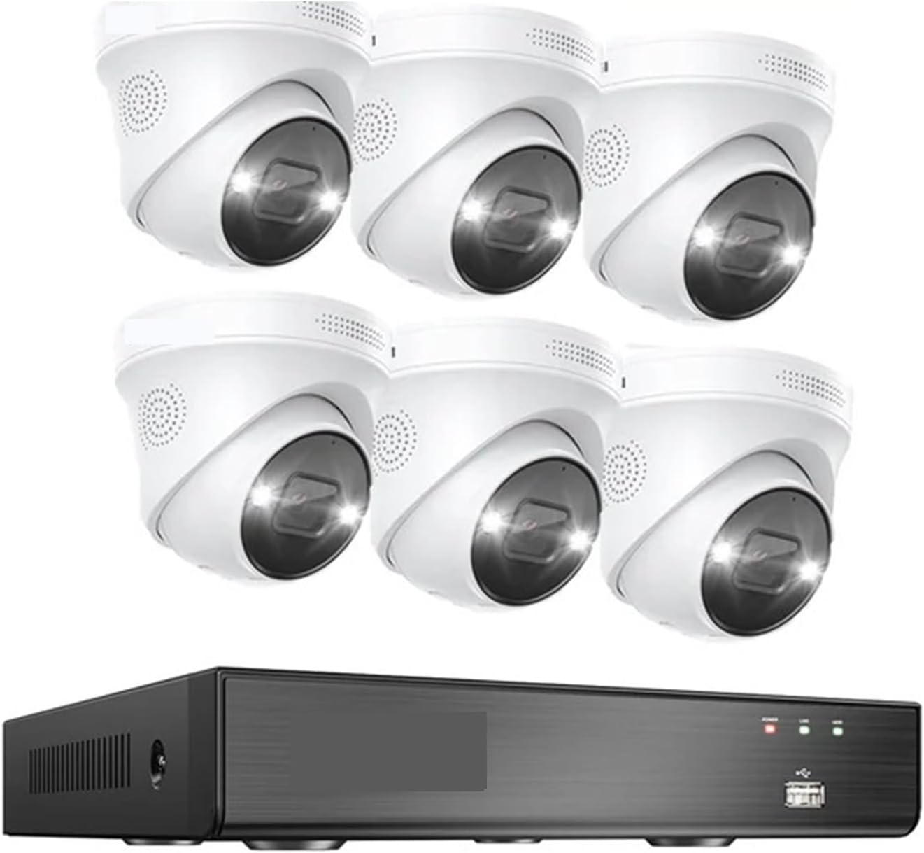 4K 8MP 5MP POE Video Surveillance Kit 8CH H.265 Home CCTV NVR Set Color Night Vision AI Detection IP Security Camera System(None,6PCS 5MP Cameras)