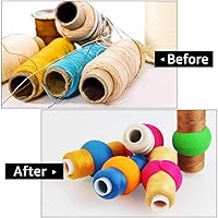 Vista 6 de Hulameda 48 abrazadores de carrete de hilo para evitar que el hilo se desenrolle y mantener las colas de hilo bajo control