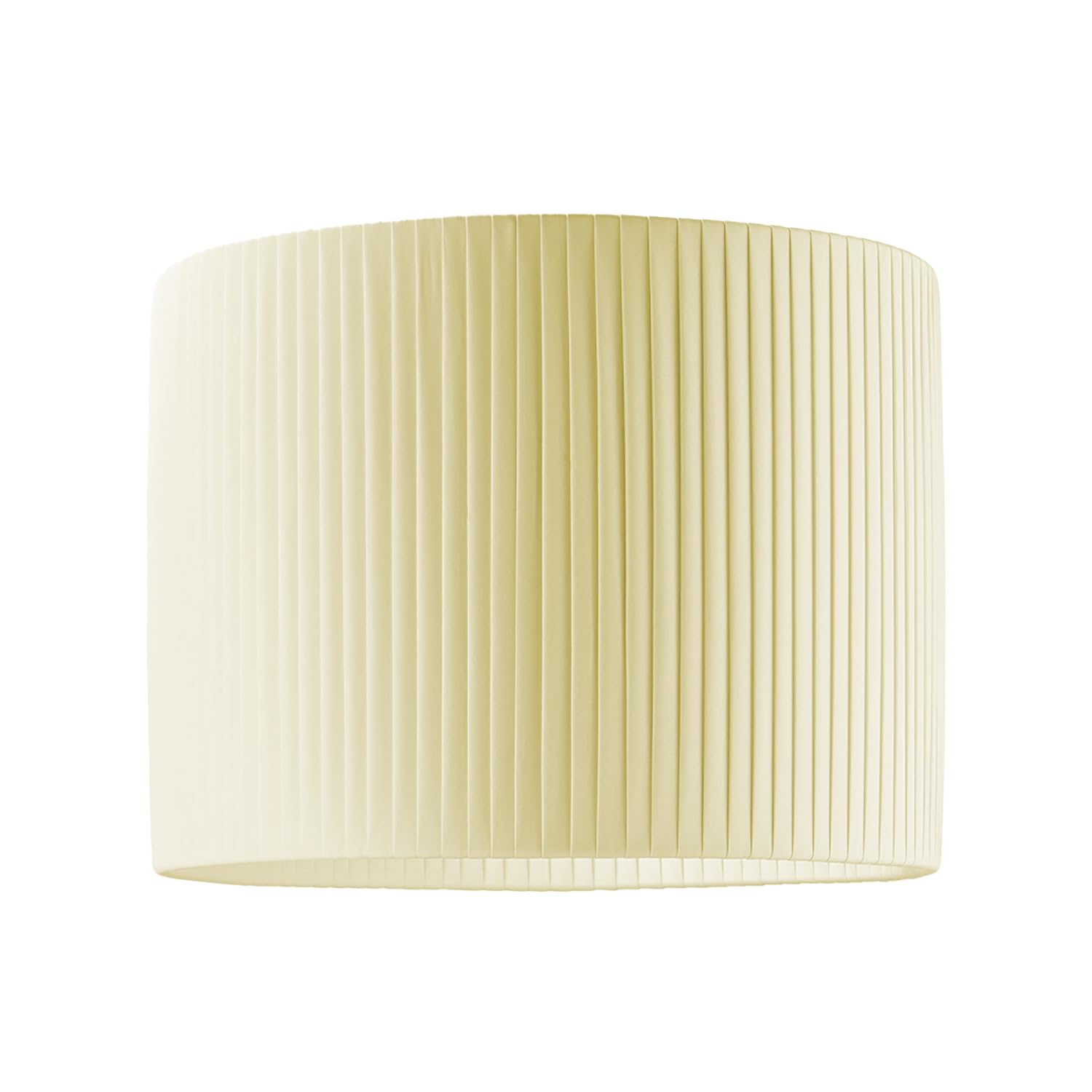Happy Homewares Cream Modern Chic Designer Double Lined Pleated Cotton Fabric 10" Drum Lampshade | 60W Maximum | X 25Cm By 18Cm