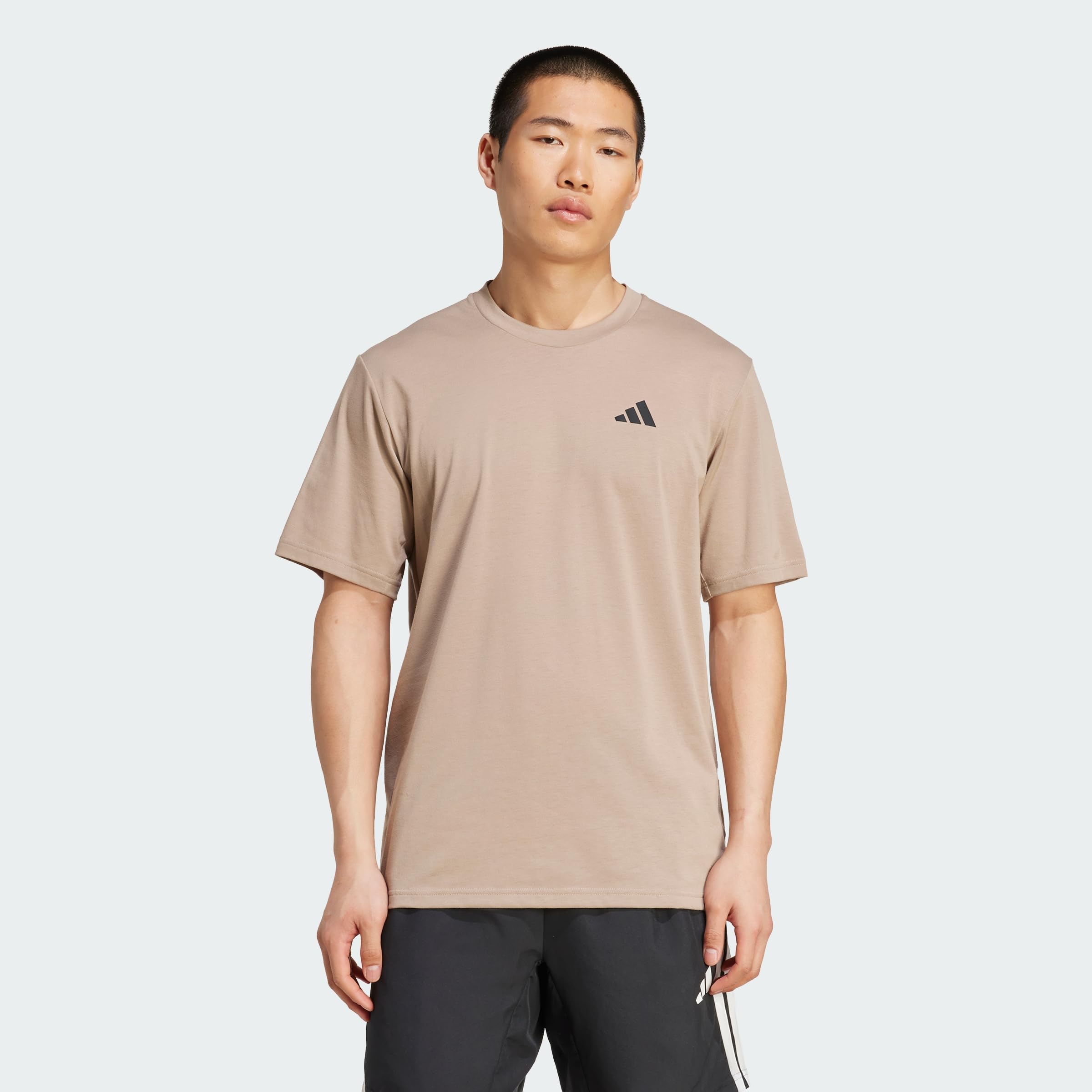 adidas Men's Train Essentials Feelready Training Tee, Chalky Brown/Black, S