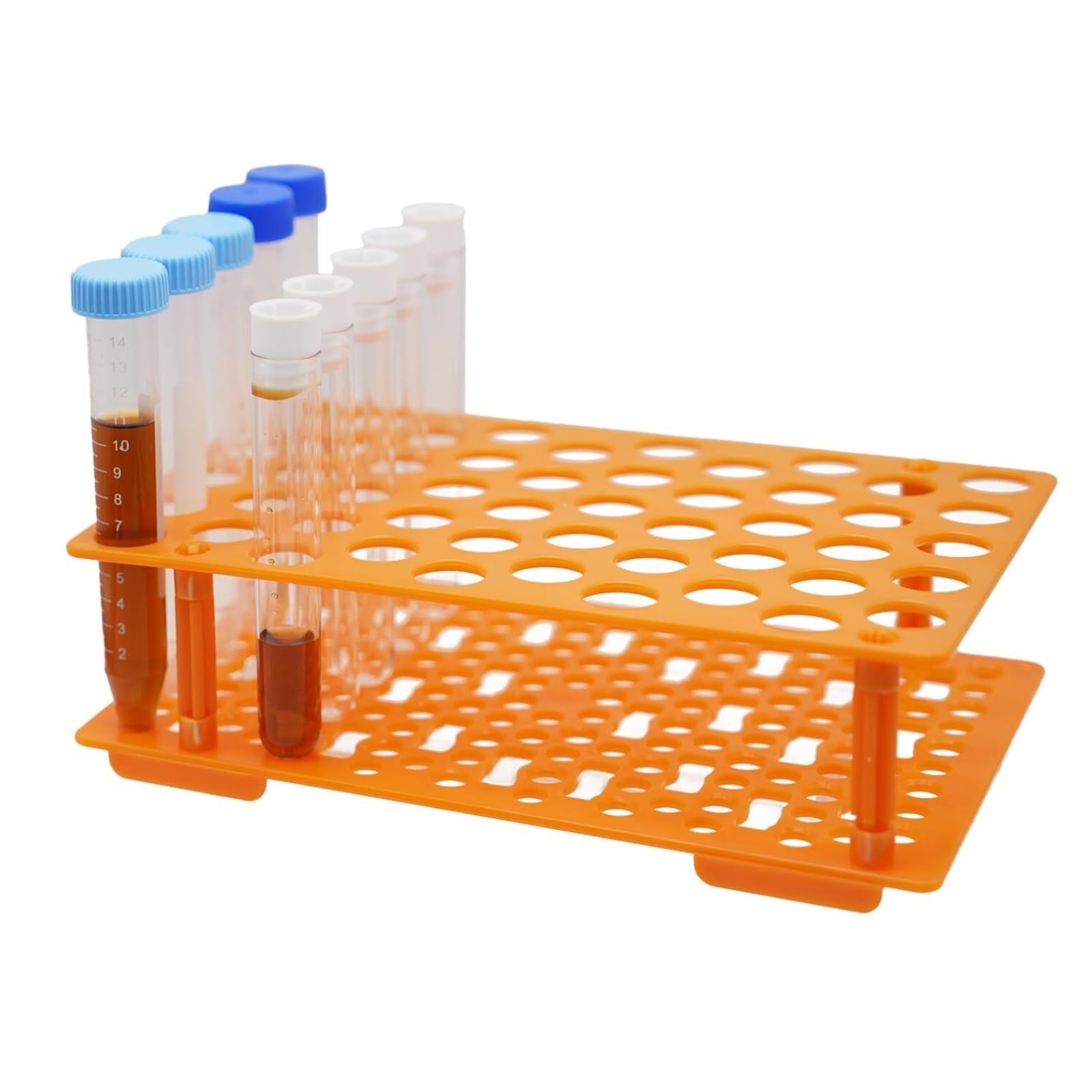 Gradilla De Tubo De Ensayo para Laboratorio Gradilla De Plástico For Tubos De Ensayo De 3 Piezas, Soporte Desmontable For 50 Pocillos Laboratorio