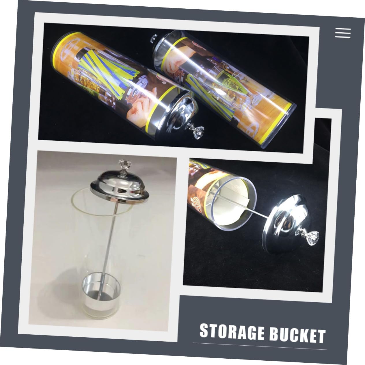 Plastic Straw Dispenser Bucket for Home Storage and Makeup Brushes