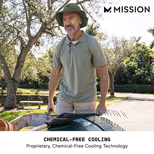 Mission Cooling Bucket Hat, Upf 50, 3" Wide Brim Sun Hat - Cools When Wet, Upf 50 (Bronze Green) #TOP5