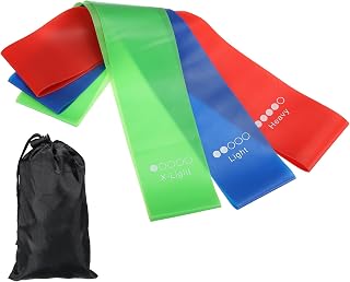 Generic Resistance Bands Set, 3 Pack Elastic Workout Bands with 3 Resistance Levels, Blue Green Red