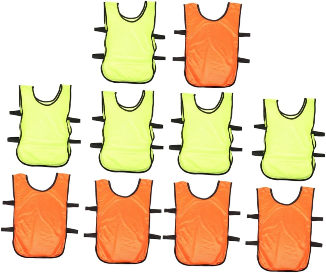10pcs Breathable Training Vests for Soccer Basketball Lightweight Sports Pinnies for Team Practice Games Unrestricted Movement Use
