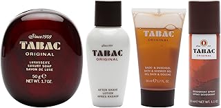 Tabac Original Quattro Gift Set for Men | After Shave Lotion + Shower Gel + Deodorant + Soap 50g | Classic Masculine Fragr...