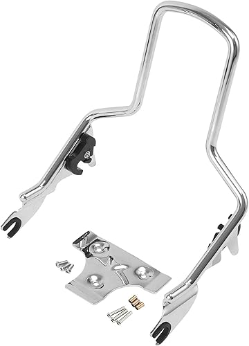 Miniatura 2 de Respaldo de pasajero desmontable cromado Sissy Bar vertical con portaequipajes 2 Up compatible con Harley Touring Road King Street Road Electra