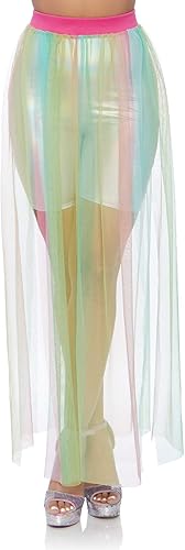 Leg Avenue Womens Multi Slit Sheer Maxi Skirt