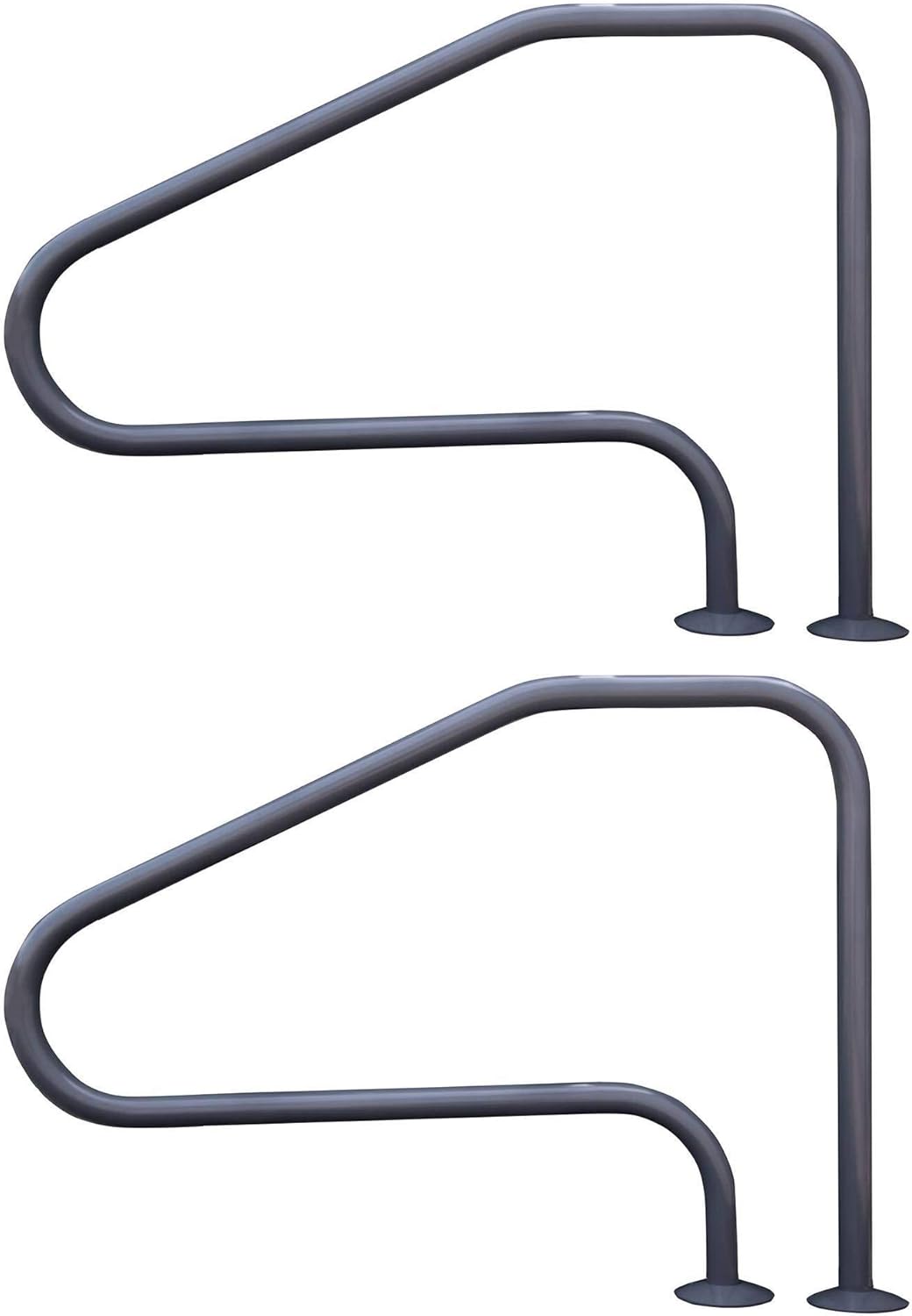 Saftron RTD-448-GG 4 Bend Swimming Pool Mounted Polymer Handrail, Gray (2 Pack)