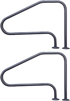 SAFTRON RTD-448-GG 4-Bend Return-to-Deck Handrail, Graphite Gray, 2-Pack