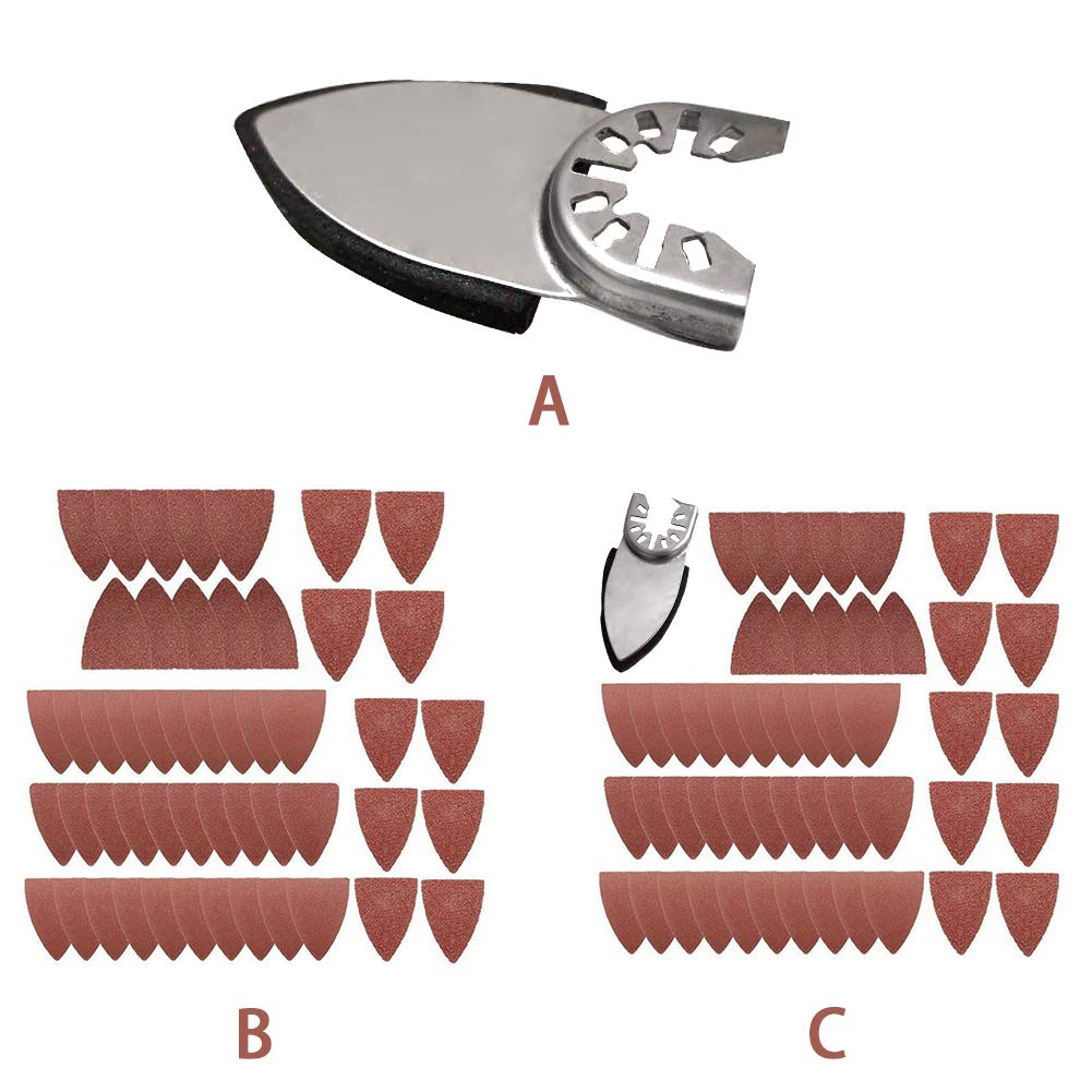 Finger Sanding Sheets Sand Disc Kit, Oscillating Saw Sanding Kit Triangle Sanding Pad, Universal Polishing Finger Sandpaper Set