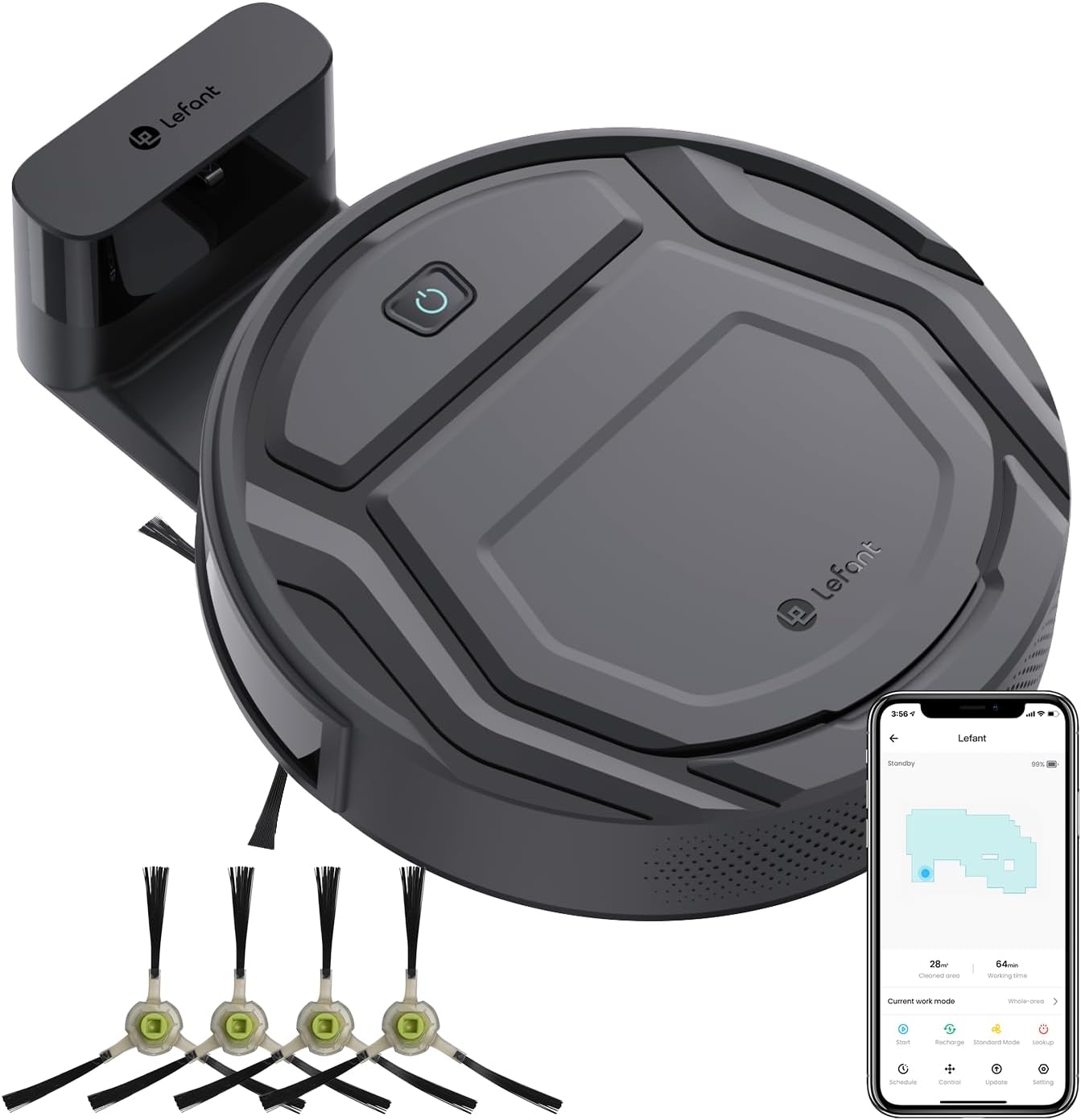 Robot Aspirateur Lefant M210 2200Pa - Wi-Fi/App/Alexa - Autonomie 140 Min