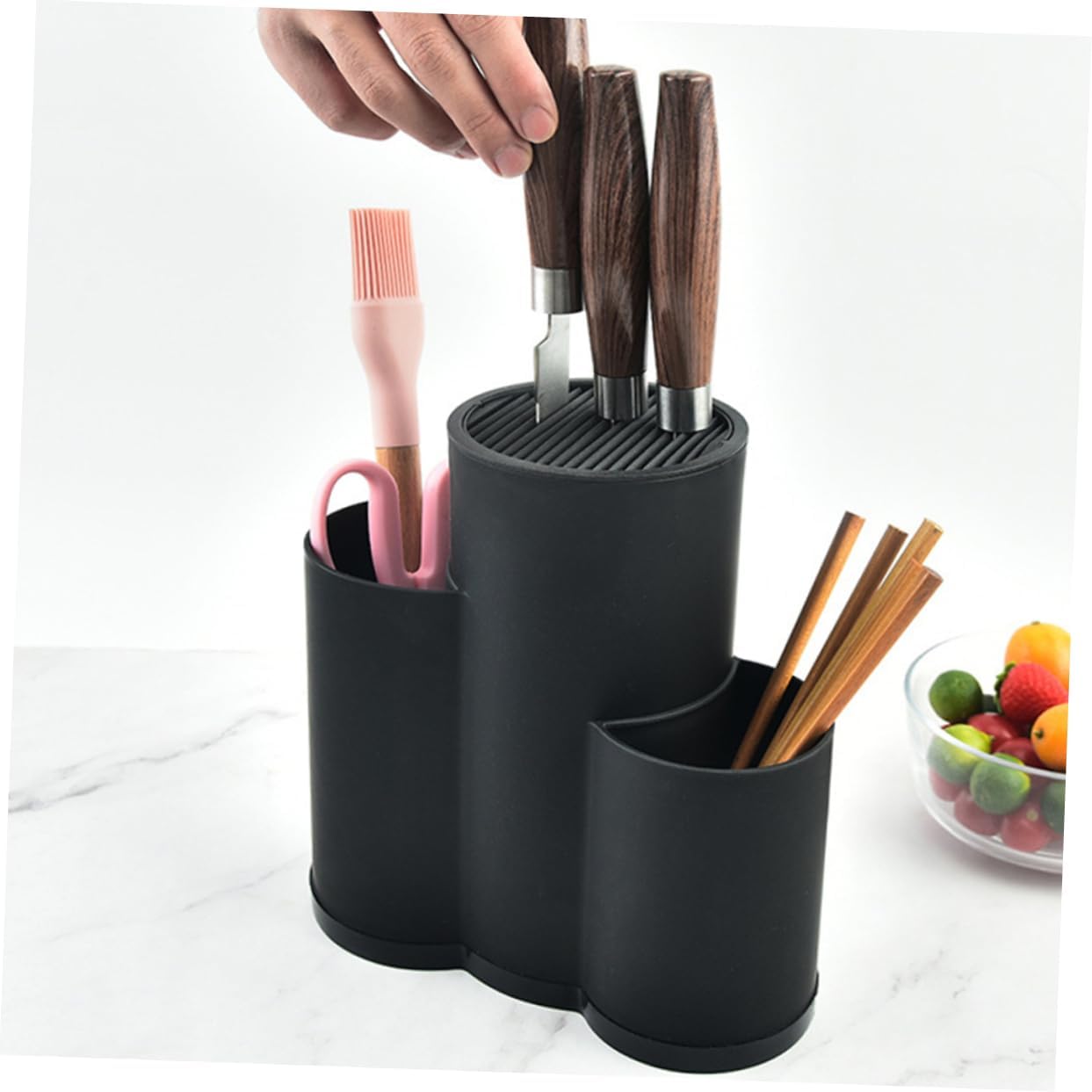 Multifunctional Household Cutter Stand Kitchen Knife Organizer Storage Rack Practical Plastic Knife Holder for Clean and Orderly Kitchen Counter