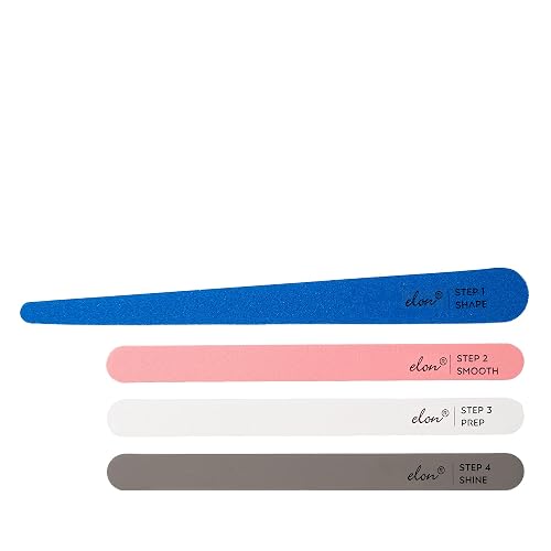 Elon Professional Nail File Set – 4 Step Fingernail Files