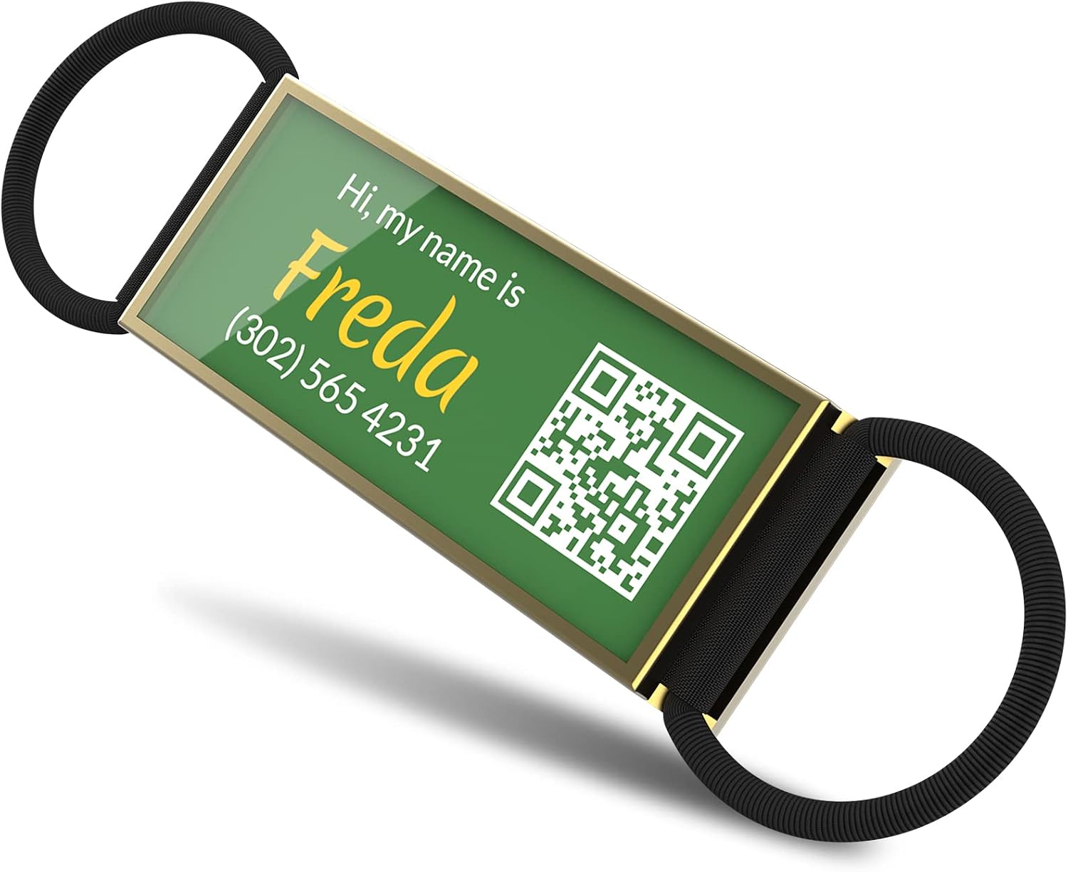 QR Code Slide-On Dog Tag, Personalized Name ID Tag for Pets, Custom Silent & Noiseless Dog Tag – Free Online Profile & Scan QR for Instant Location Alerts via Email