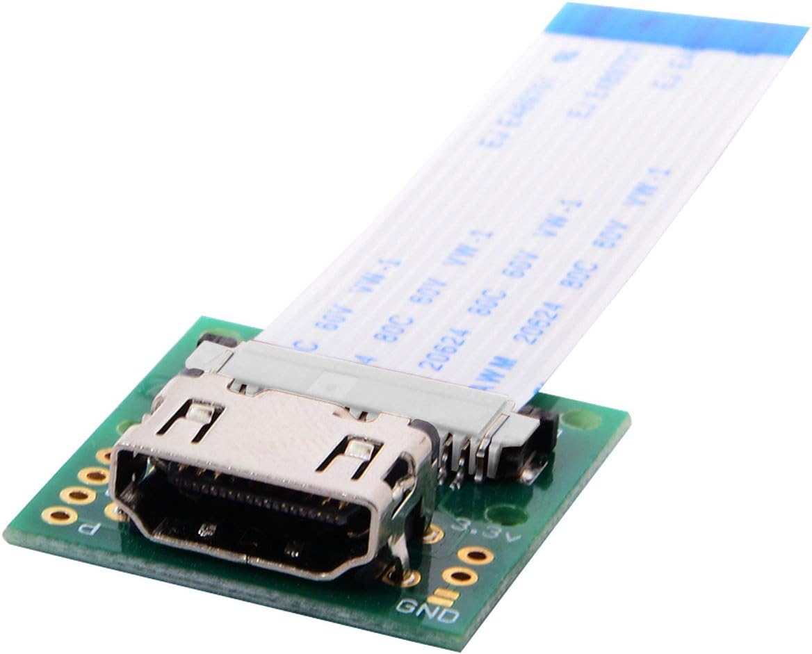 cablecc Raspberry PI Camera Module to HDMI Type A Male HDTV FPC Flat Cable 5cm fit for PES001, green - Image 4