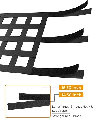 Miniatura 5 de JOYTUTUS Red de carga de malla para almacenamiento de techo, hamaca de jaula enrollable, barra de sujeción para Wrangler YJ TJ JK JL y Gladiator JT