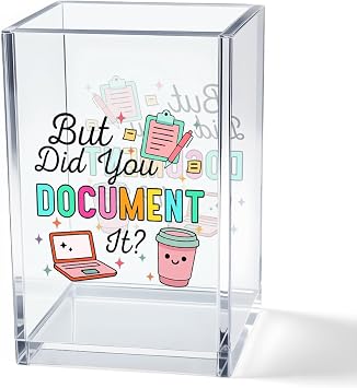 But Did You Document It Acrylic Cosmetic Pencil Pen Holder Cup, Funny Office Decor Office Desk Organizer Accessories, Funny Sarcastic Work Gifts for Women Girl Boss Coworker Sister HR Students