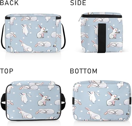 Miniatura 4 de QsirBC Bolsa de almuerzo con aislamiento de lunares de Pascua para mujeres, reutilizable, bolsa cuadrada de comida para adultos y hombres, lonchera