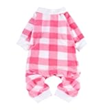 SCENEREAL Dog Pajamas for Small Dogs - Soft Warm Pet Sweater Clothes, Pink Girl Puppy Onesie Outfits for Doggie Winter Christmas - Dog Jammies Pjs