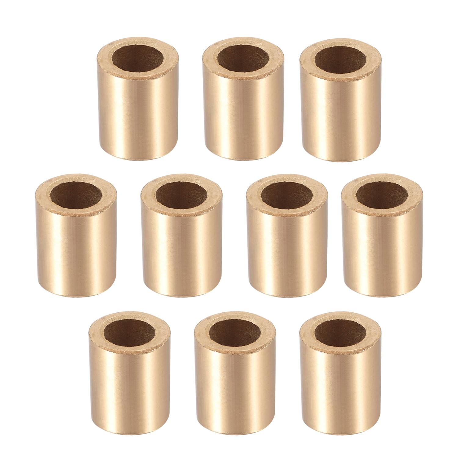 Jutagoss Bearing Sleeve 10mm Bore x 16mm OD x 20mm Length Self-Lubricating Sintered Bronze Bushings 10PCS