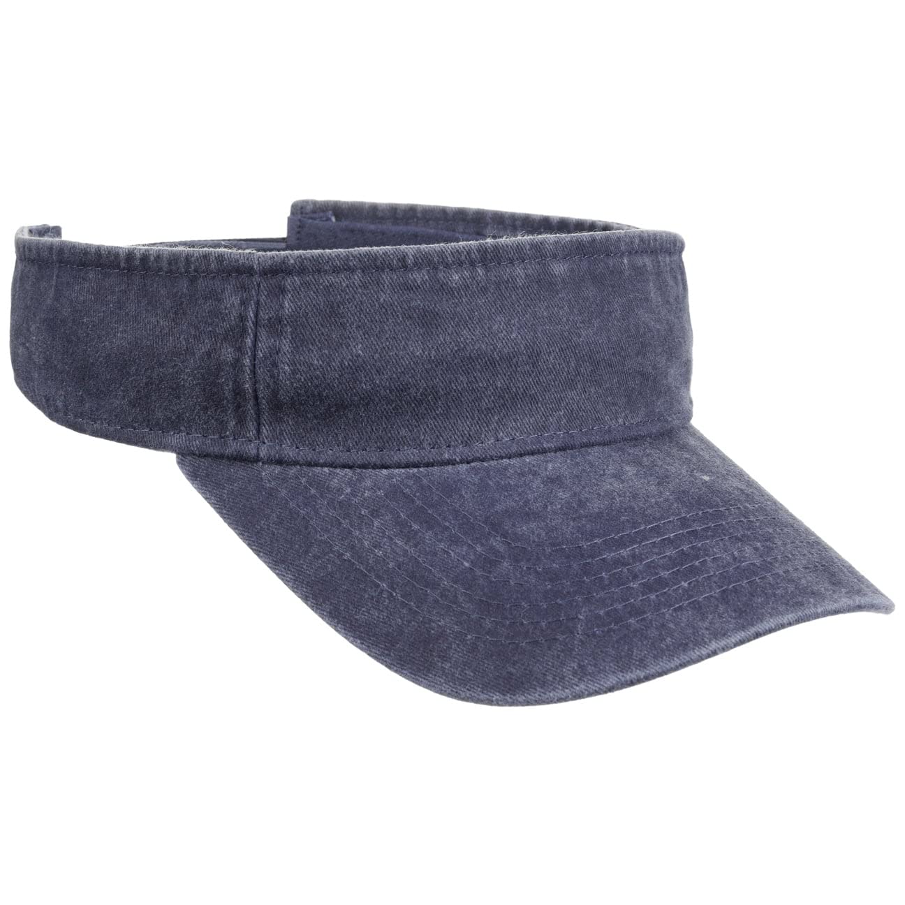 Lipodo Washed Cotton Visor Adjustable Hook-and-Loop Closure Cap Casual Unisex Summer Navy
