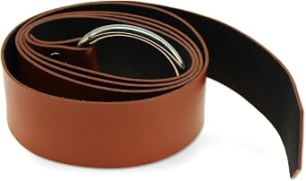 Medieval Costume Belt Antiqued Steel Ring Tie Adjustable Faux Leather Brown