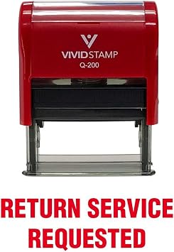 Return Service Requested Self Inking Rubber Stamp Red Ink - Medium
