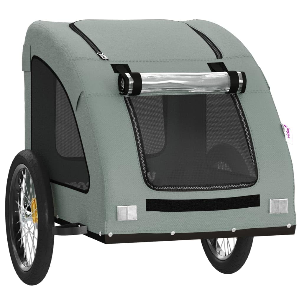 Homgoday Przyczepa rowerowa dla zwierząt szara Oxford i żelazo, wyposażenie wózka dla psa, wózek rowerowy wózek rowerowy, wózek dla psa, transporter rowerowy model 93965