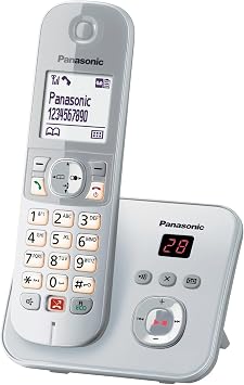 Panasonic KX-TG6861GS Schnurlostelefon mit Anrufbeantworter (Bis zu 1.000 Telefonnummern sperren, übersichtliche Schriftgröße, lauter Hörer, Voll-Duplex Freisprechen) perl-Silber