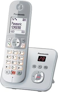 Panasonic KX-TG6861GS Schnurlostelefon mit Anrufbeantworter (Bis zu 1.000 Telefonnummern sperren, übersichtliche Schriftgröße, lauter Hörer, Voll-Duplex Freisprechen) perl-Silber