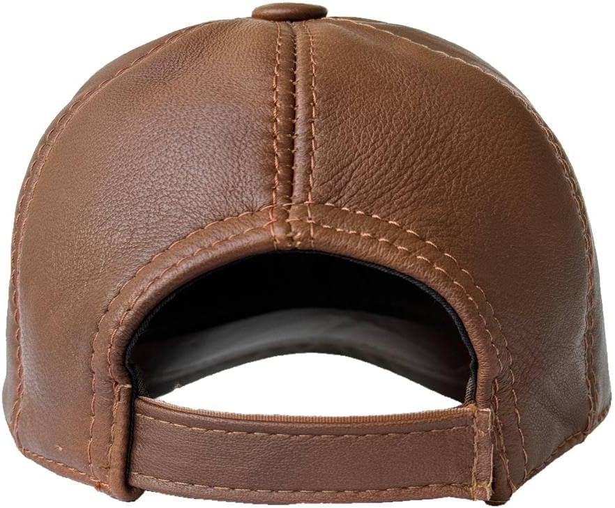 Genuine Leather Baseball Cap 100% Real Lambskin Leather Hat | Ball Cap