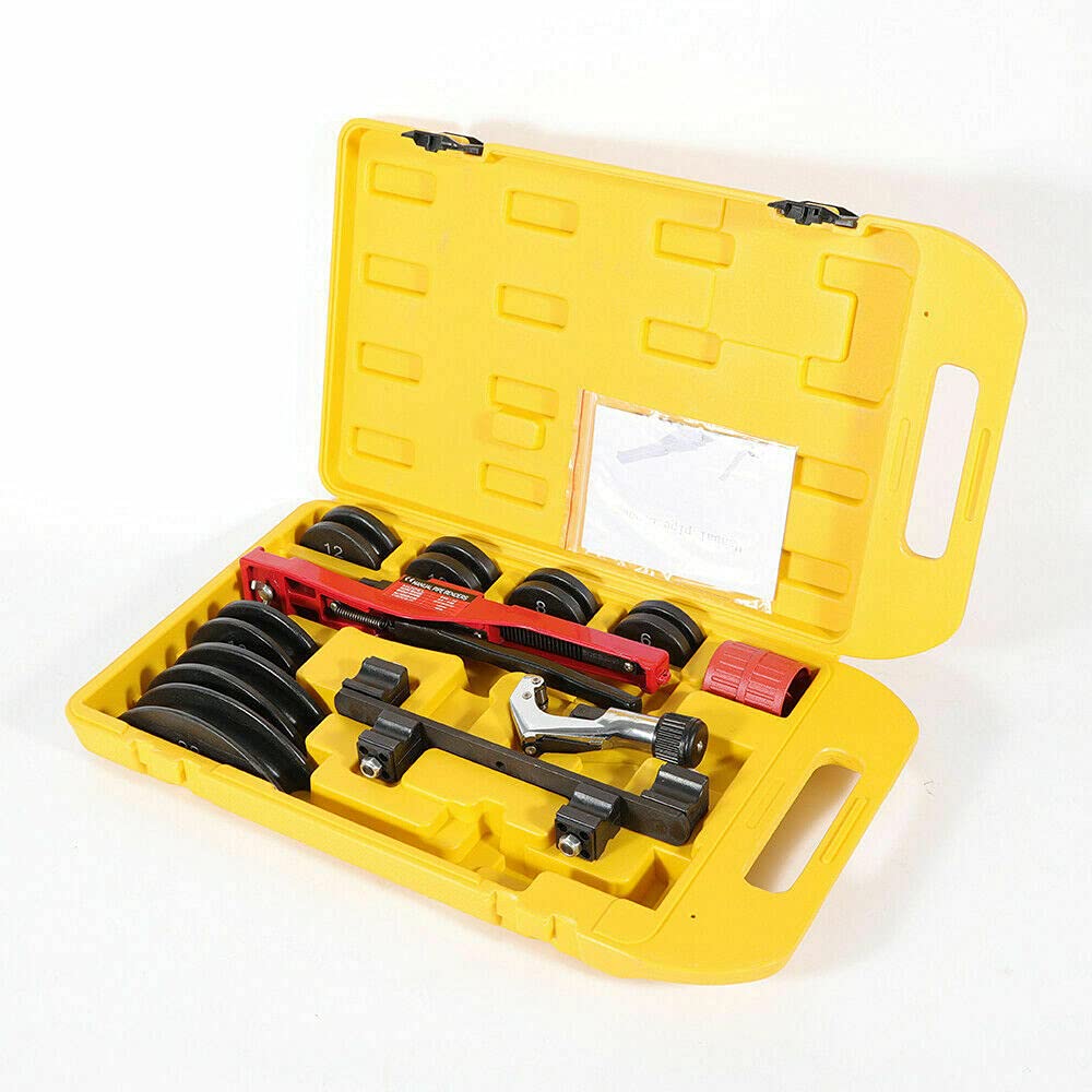 Cintreuse manuelle réglable pour cintrer les tuyaux en acier au carbone φ6-22 mm 1/4" - 7/8" Jaune