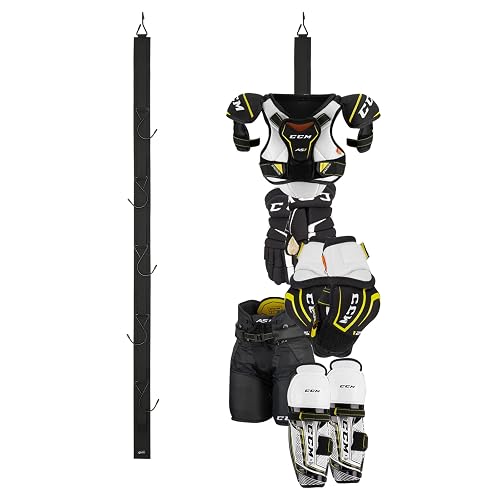Cosmos Hockey Hanger Portable Ice Hockey Gear Hanging Dryig Strap Equipment Rack Drying Organizer Stap with 5 Hooks for Hockey Gifts & Home Outdoor Use in Skating Football Lacrosse Camping Fishing