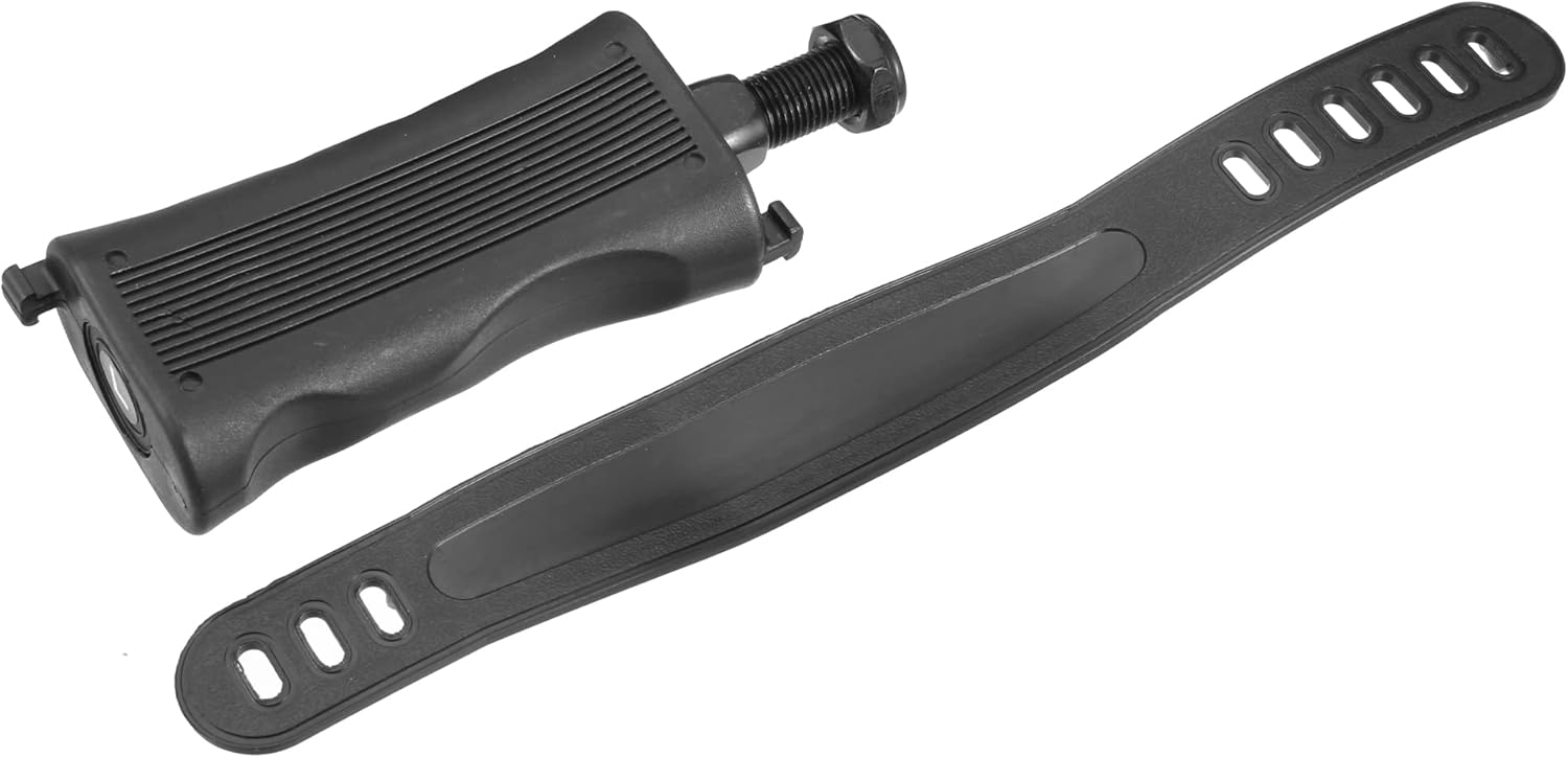 X AUTOHAUX 1 Pair Exercise Bike Pedals with Straps 1/2 Inch Spindle Cycling Parts 12.7mm Spindle Black