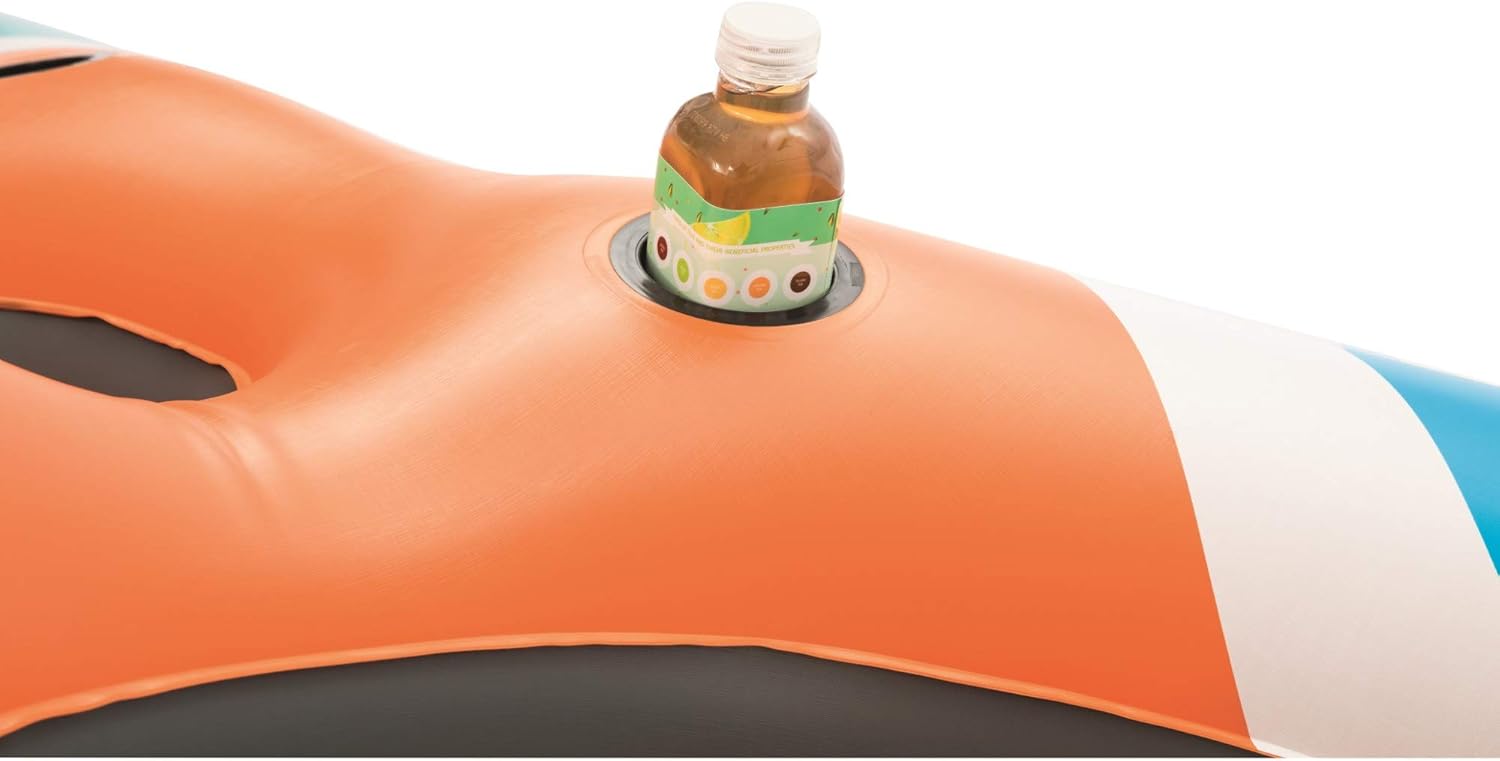 Bestway CoolerZ Rapid Rider Quad Inflatable Raft | Pool Float Includes 4 Cupholders, 2 Built-In Coolers, 2 Storage Buckets | Lounge Seatsup To 4 People | Great For Adults & Kids : Toys & Games