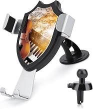 Portable Car Phone Holder Mount with Suction, Ventilation Clip | Piano Violin Music Notes Cell Phone Car Mount for Travel, One Button Release, 90° Rotation, Multifunctional